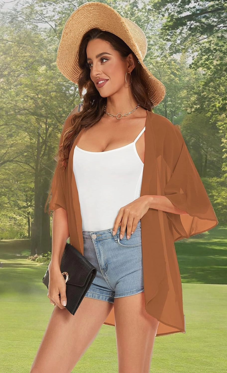 Womens Kimono Beach Cover Up Chiffon Cardigan Floral Tops Loose Capes