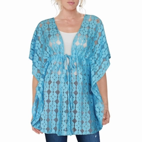 Womens Lace Tie Neck Cover-Up