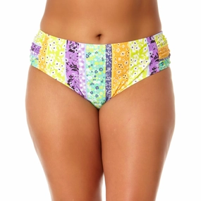 Womens Printed Mid-Rise Swim Bottom Separates