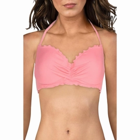 Womens Ruffled Halter Swim Top Separates