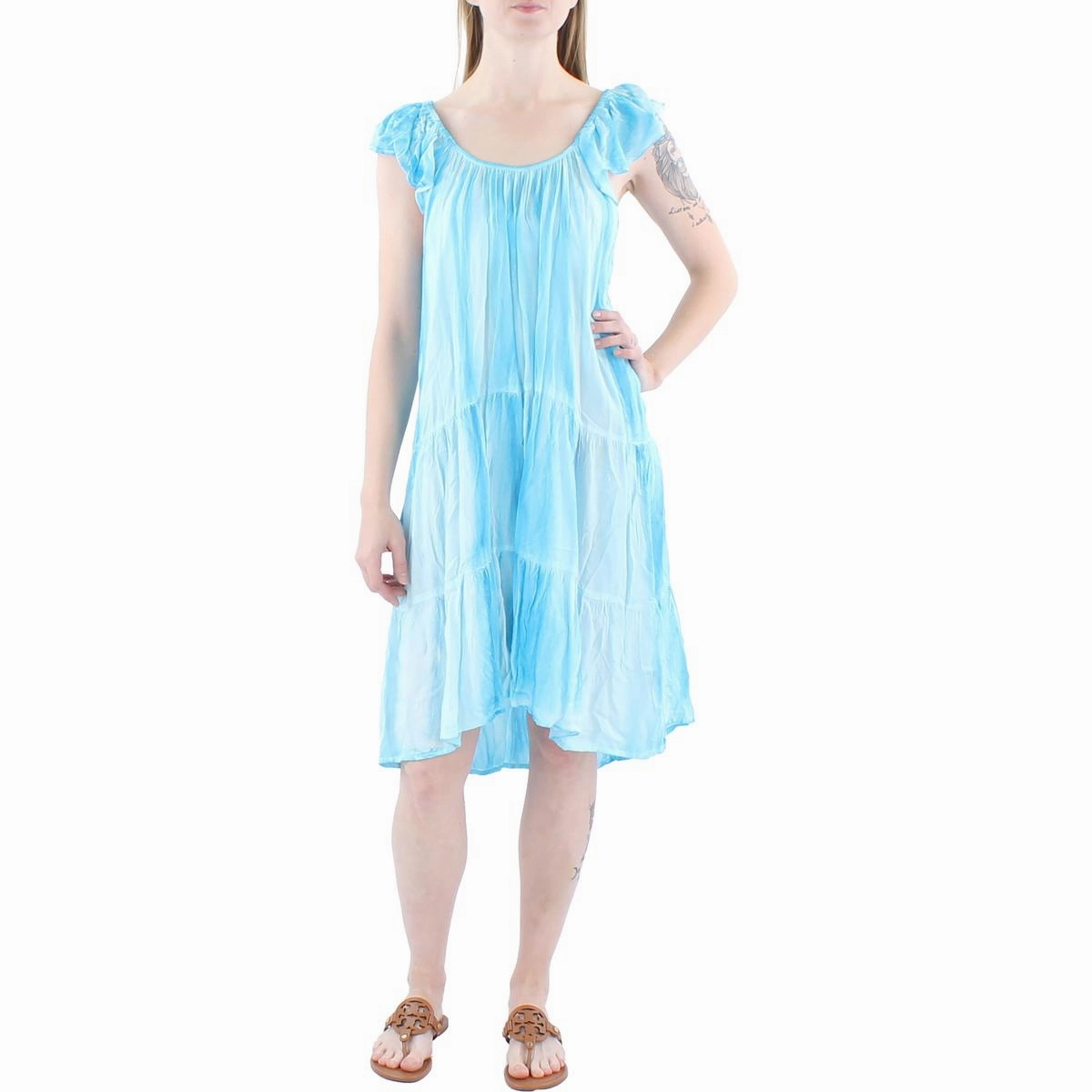 Womens Tie-Dye Dress Cover-Up