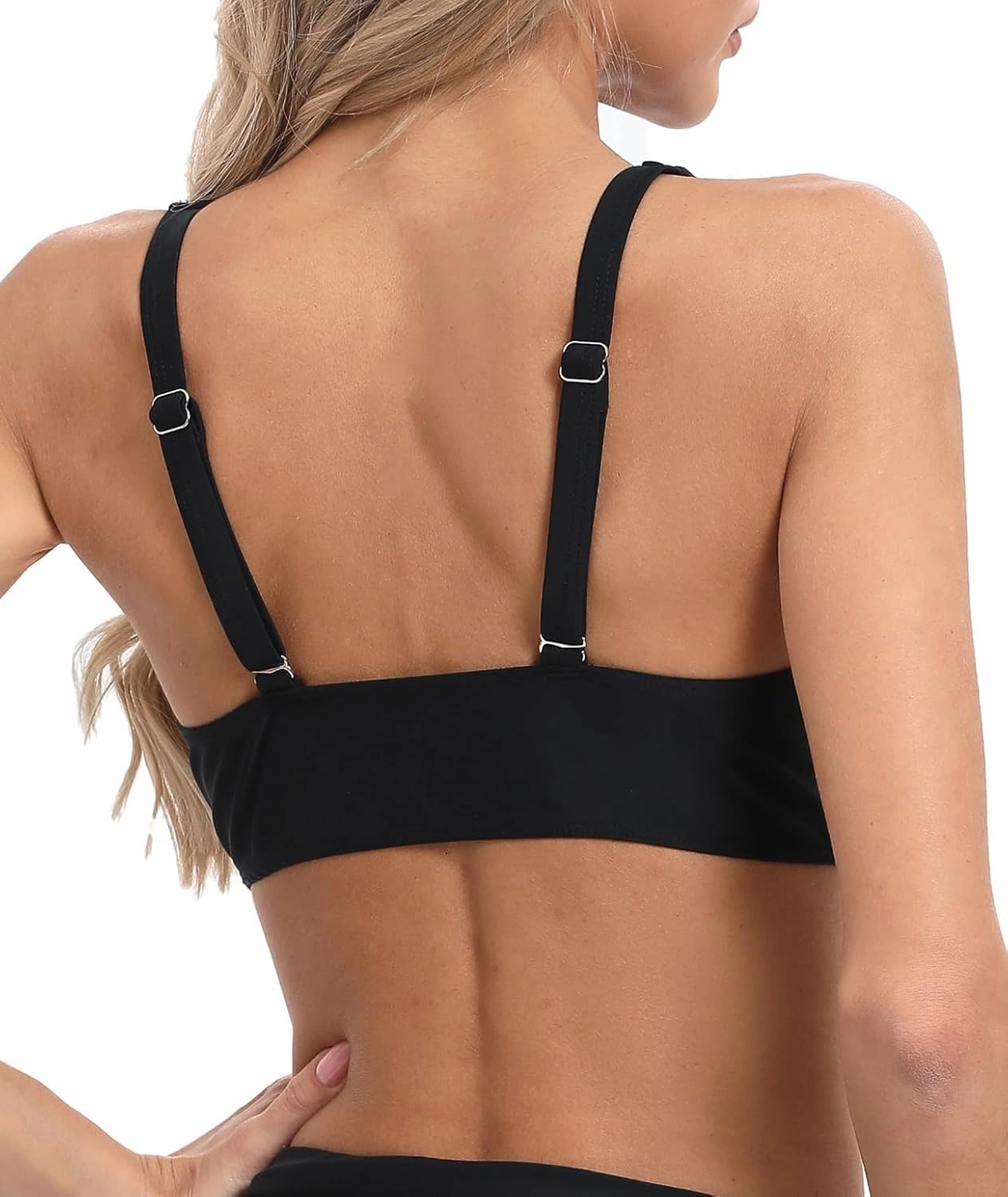 Womens Underwire Push Up Bikini Top Adjustable Wide Straps Cropped Tankini Swimsuit Top Only