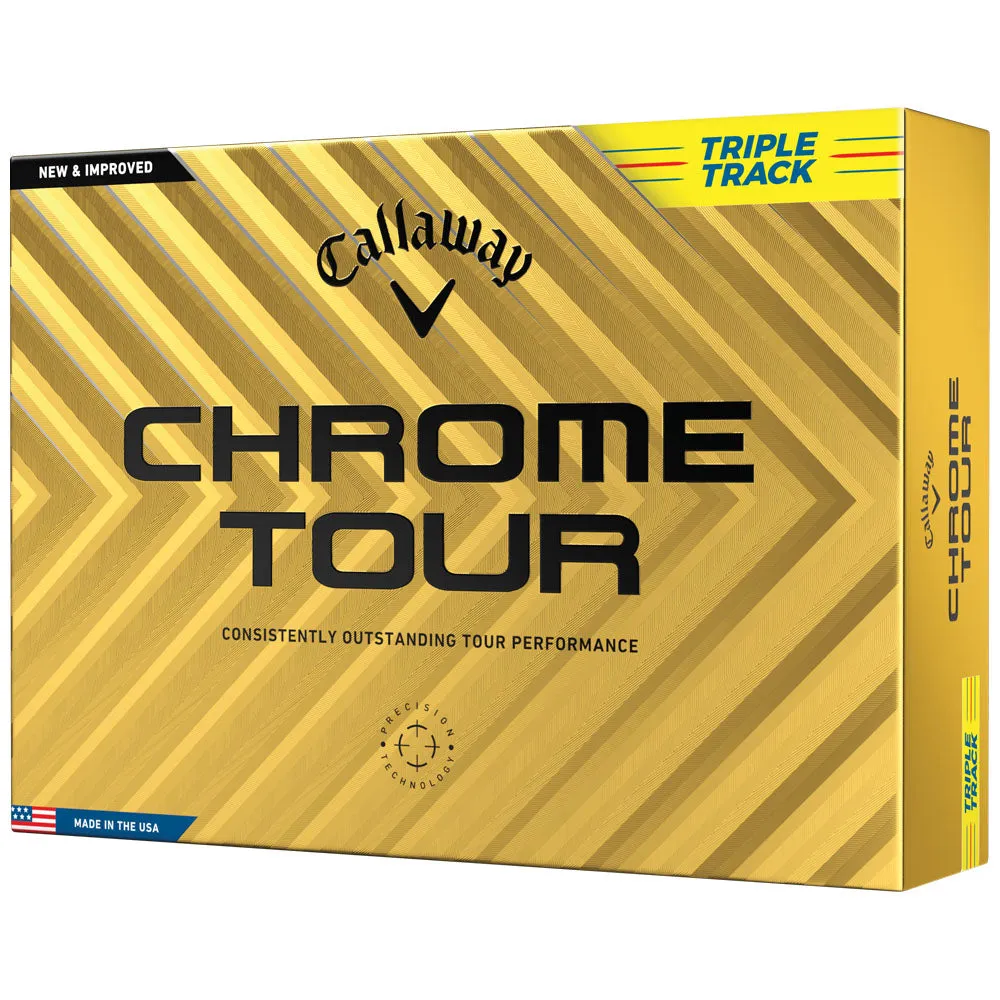Callaway Chrome Tour Triple Track Golf Balls - Yellow - 12 Pack, Golf gift for men, Airline approved golf bag, Best waterproof golf shoes for walking