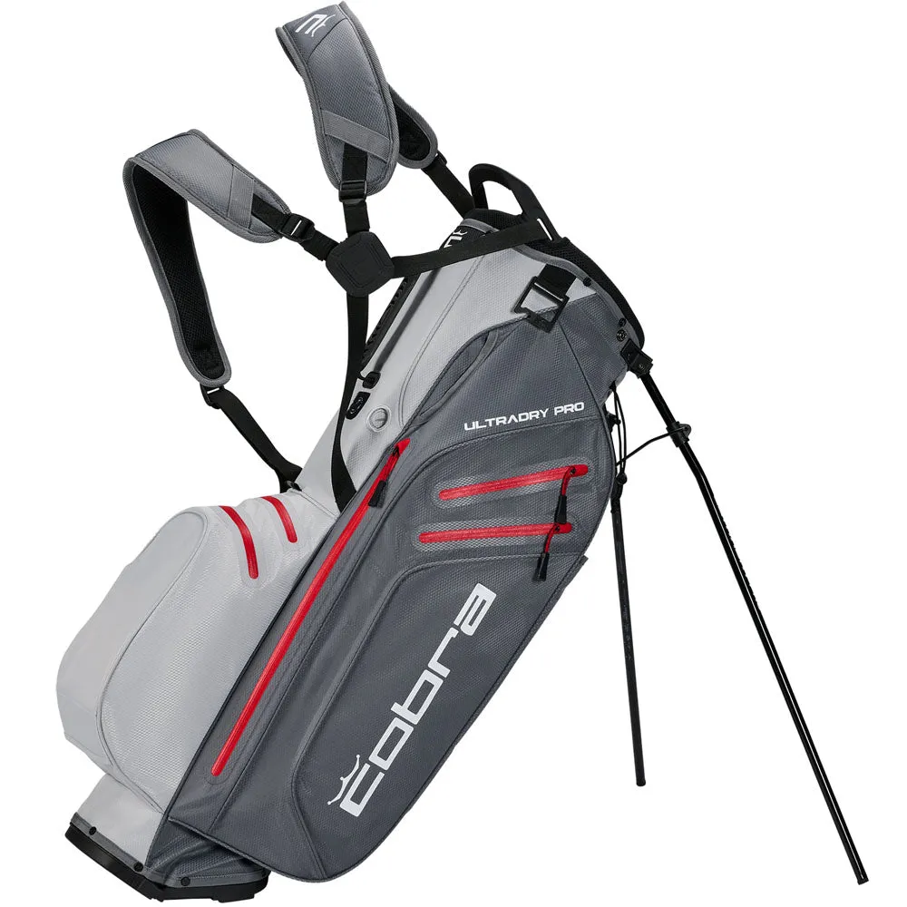 Worth the Hype Cobra Ultradry Pro Waterproof Stand Bag - High Risk Red/High Rise Fan Favorite, Titleist Pro V1 golf balls, Shot tracking golf sensor, Golf resistance bands