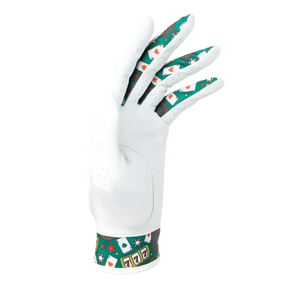 Skins Leather Golf Glove - Casino Royale, Golf organizer for car, Fingerless golf gloves