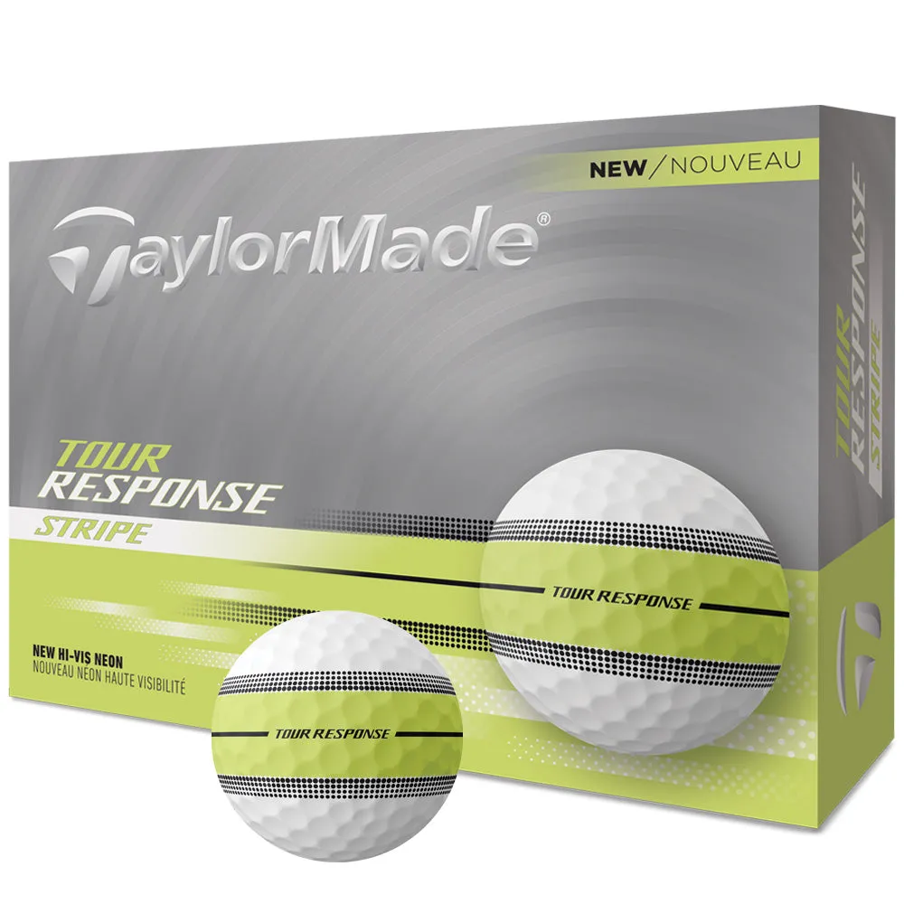 TaylorMade Tour Response Stripe Balls - 4 for 3 - Neon Yellow, Steel shaft golf irons, Golf posture corrector