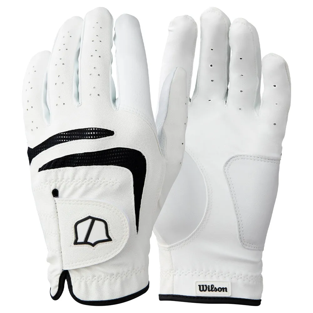 Wilson Grip Plus Cabretta Leather Golf Glove - White, Golf ball retriever, Golf shaft puller tool, Golf rangefinder