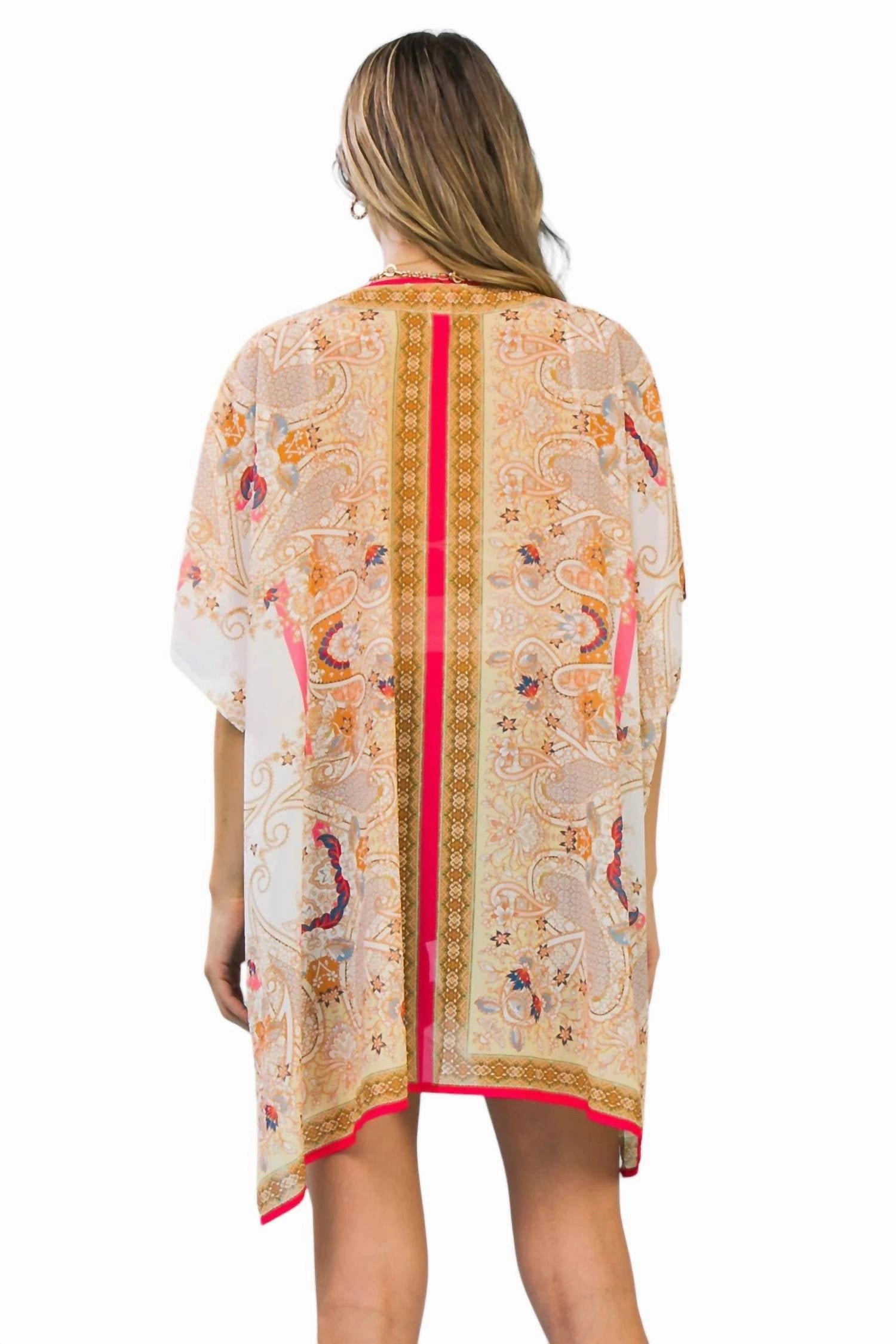 Woven Cover Up In Ivory Taupe