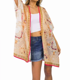 Woven Cover Up In Ivory Taupe