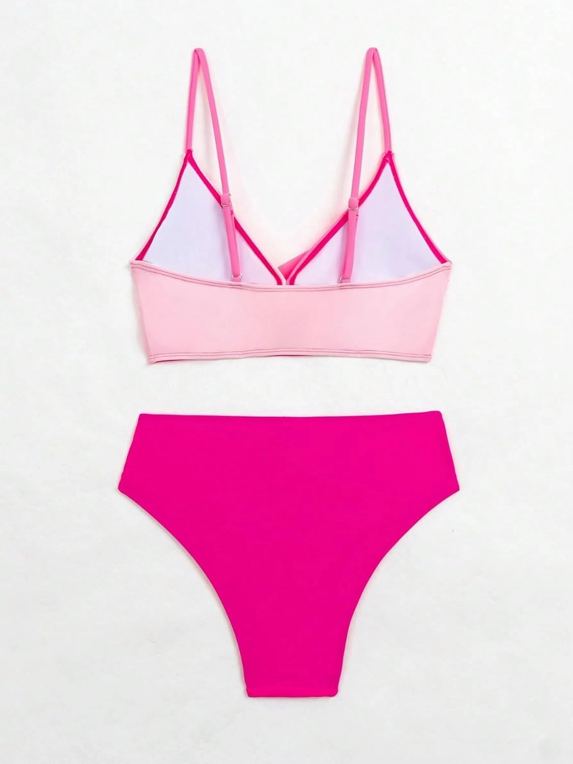 YELAIVP High Waisted Bikini Sets for Women V Neck Bathing Suit for Women Tummy Control Two Piece Swimsuits Swimwear