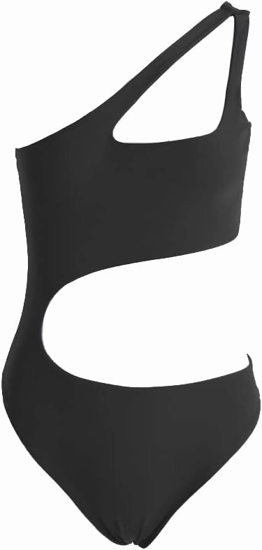 YELAIVP Women's Cutout One Piece Swimsuit Sexy One Shoulder High Cut Bathing Suit Bikini
