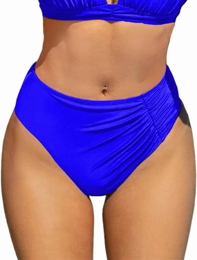 YELAIVP Women's High Waisted Bikini Bottom Tummy Control Ruched Bathing Suit Bottom Full Coverage Swimsuit Bottoms