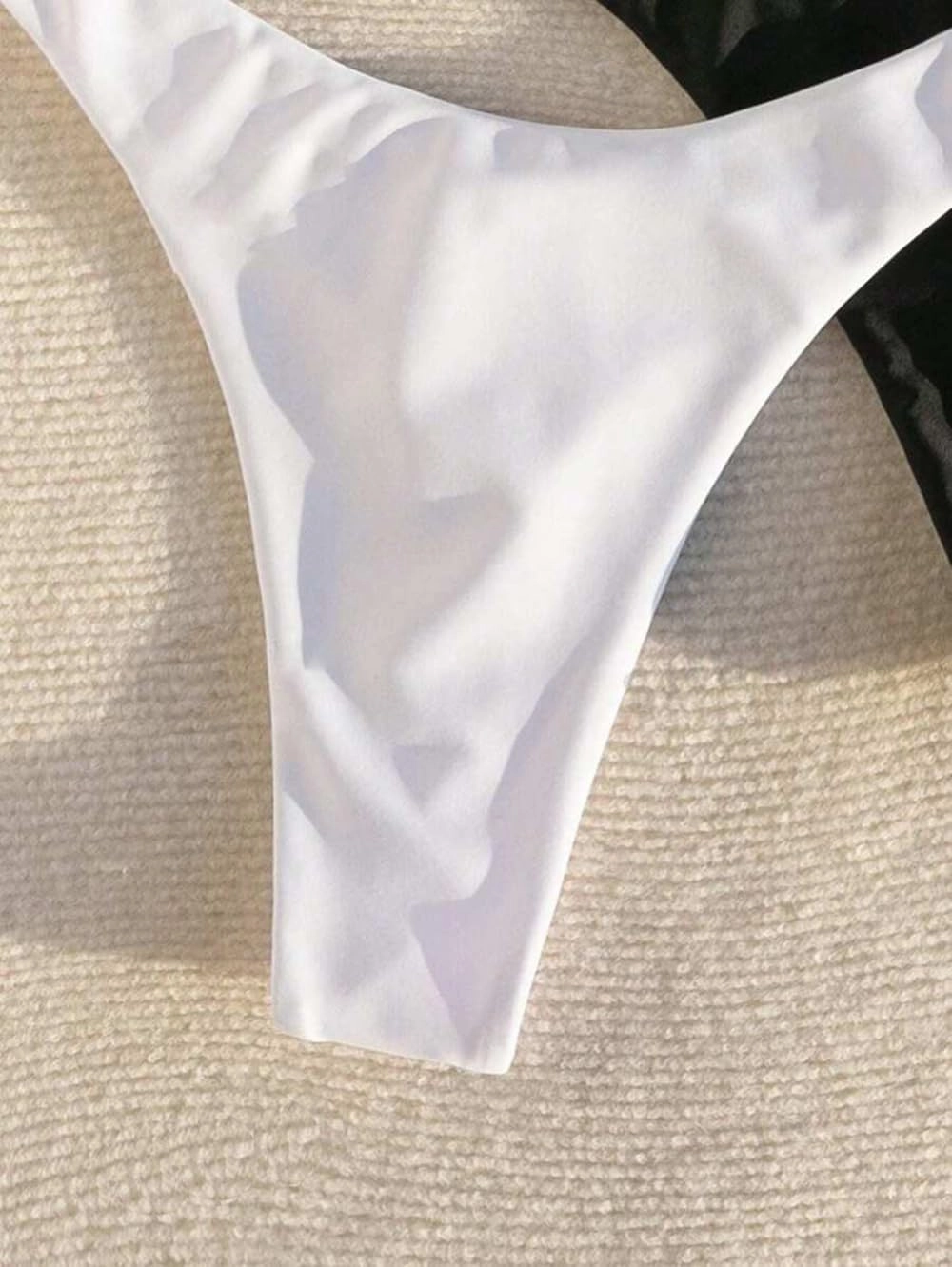 YELAIVP Women's Ruched Back Bikini Bottoms High Cut Bathing Suit Bottoms Cheeky Thong Swimsuit Bottom