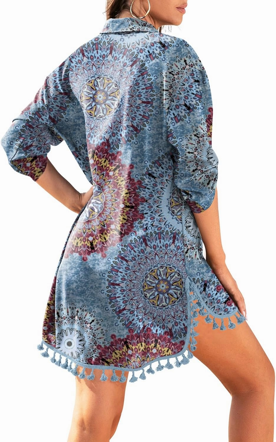 Yincro Women Swimsuit Cover Up Shirt 2025 Tassel Beach Bathing Suit for Swimwear Bikini Dress