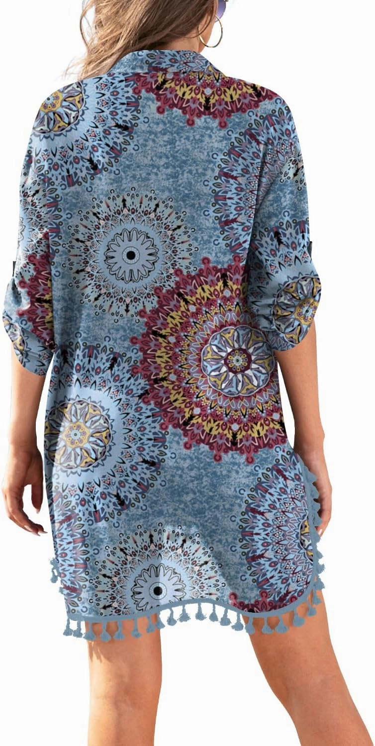 Yincro Women Swimsuit Cover Up Shirt 2025 Tassel Beach Bathing Suit for Swimwear Bikini Dress