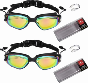 YLYUELANG Swimming Goggles with Earplug Design,No Leaking,Anti-Fog,Anti-UV,Perfect Swim Goggles for Men,Women and Youth