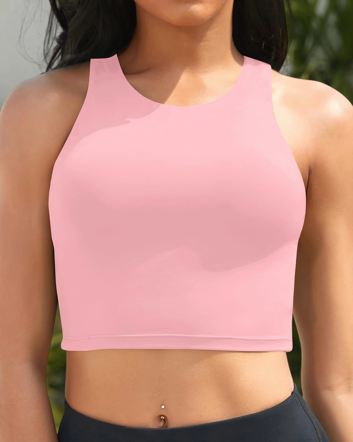 Yonique Women High Waisted Bikini Two Piece Swimsuit Crop Bathing Suits Sporty Swimwear Bikini Set
