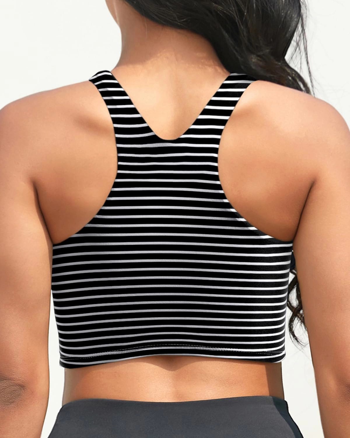 Yonique Women High Waisted Bikini Two Piece Swimsuit Crop Bathing Suits Sporty Swimwear Bikini Set