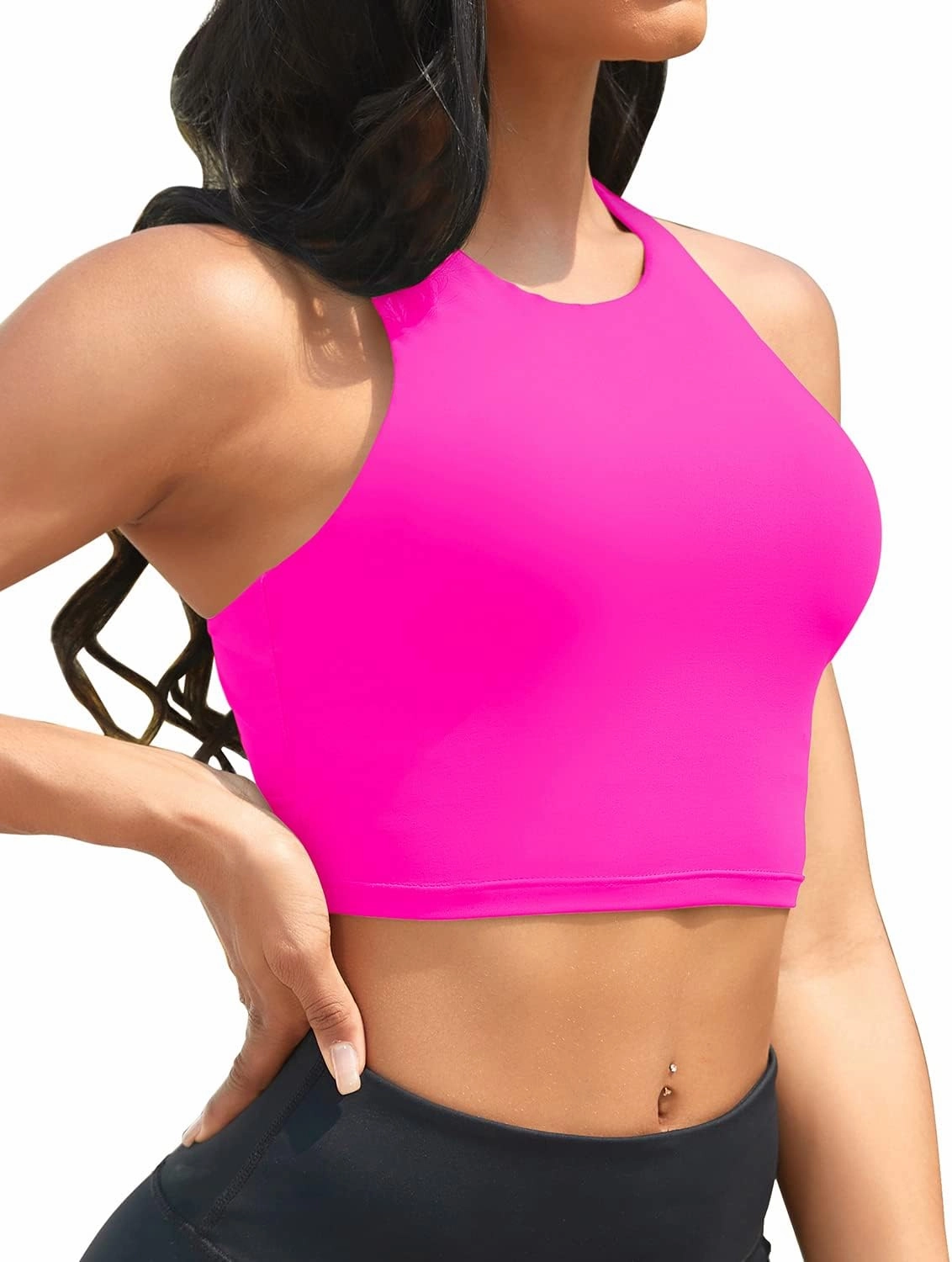 Yonique Women High Waisted Bikini Two Piece Swimsuit Crop Bathing Suits Sporty Swimwear Bikini Set