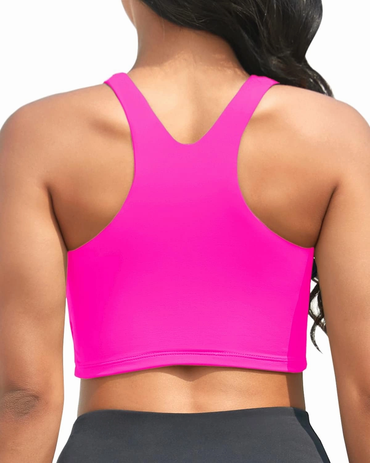 Yonique Women High Waisted Bikini Two Piece Swimsuit Crop Bathing Suits Sporty Swimwear Bikini Set