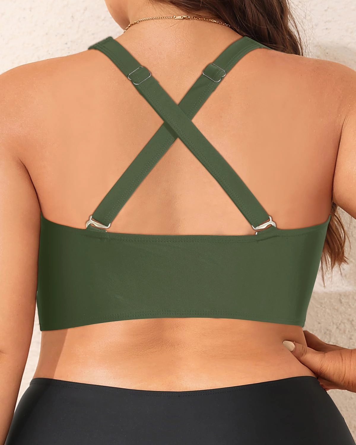 Yonique Women Plus Size Bikini Top Large Bust Swim Top Full Coverage Swimsuit Sport Bra Bathing Suit
