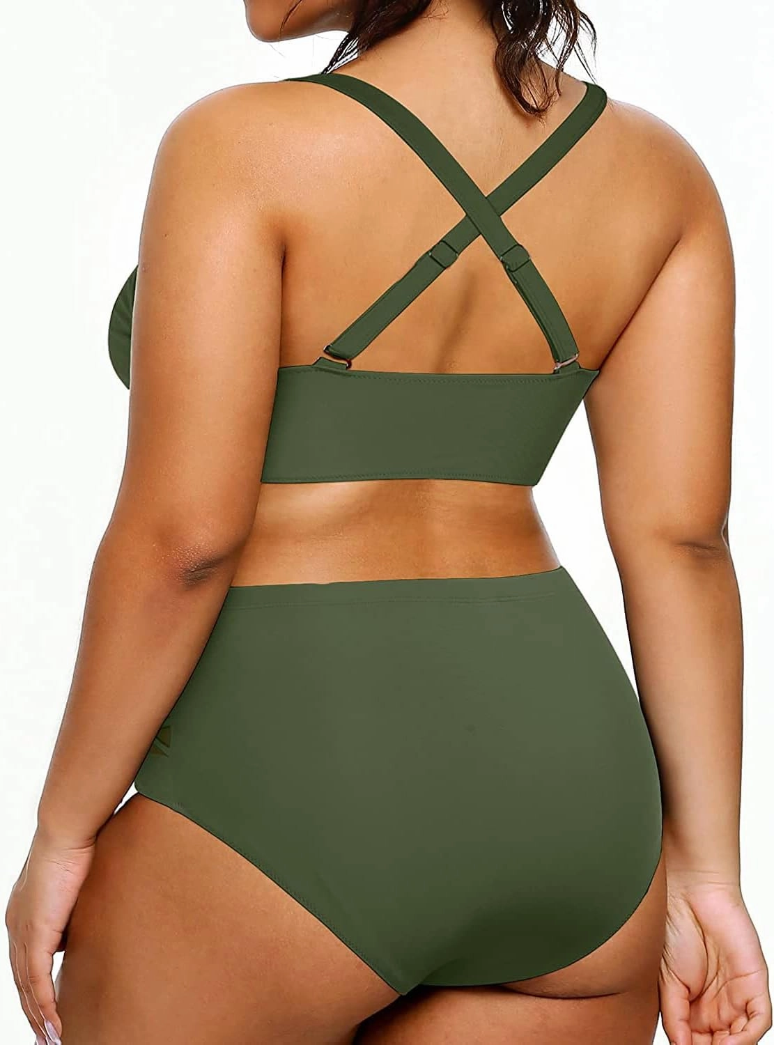 Yonique Womens Plus Size Bikini High Waisted Swimsuits Two Piece Bathing Suits Tummy Control Swimwear