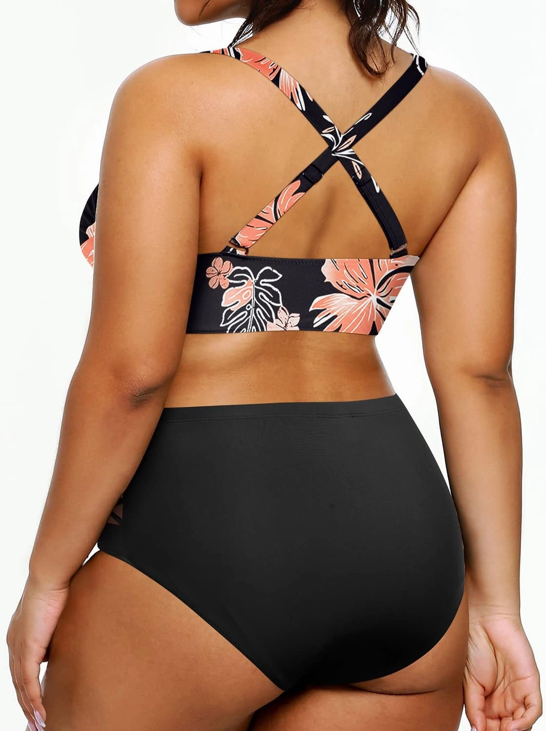 Yonique Womens Plus Size Bikini High Waisted Swimsuits Two Piece Bathing Suits Tummy Control Swimwear