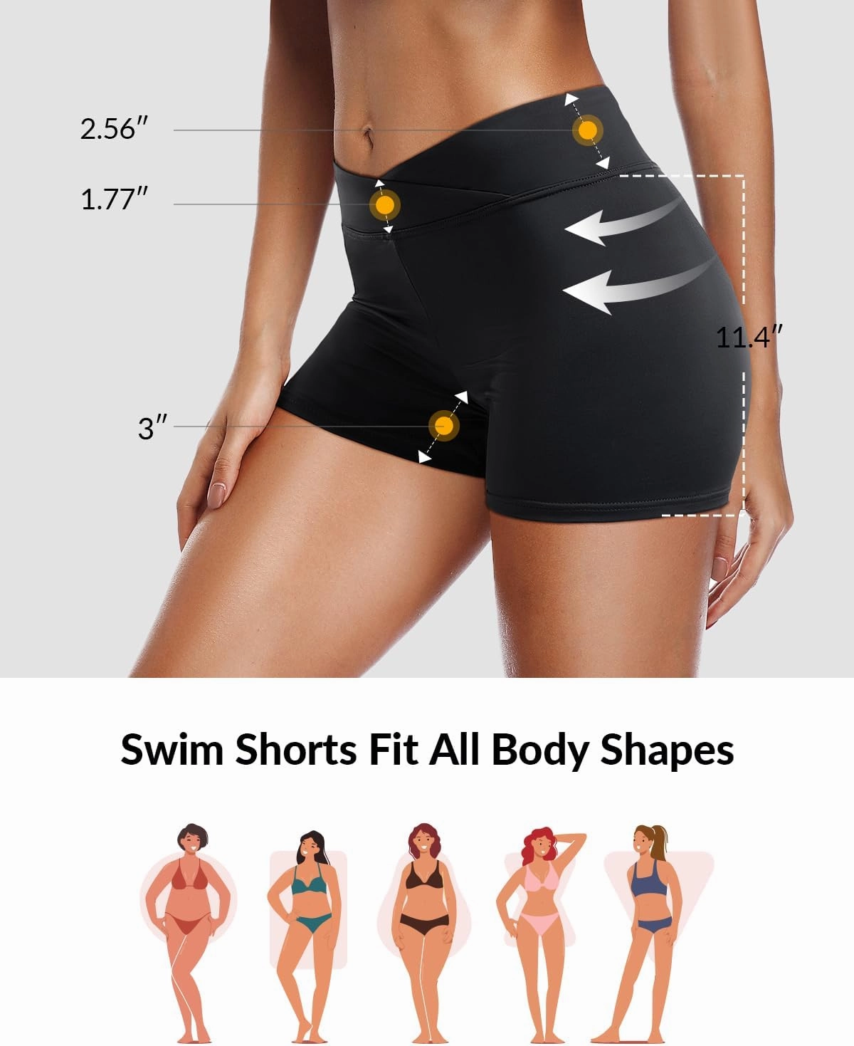 Yonique Womens Swim Shorts Bathing Suits Bottoms Swimsuit Bottoms(Available in Plus)