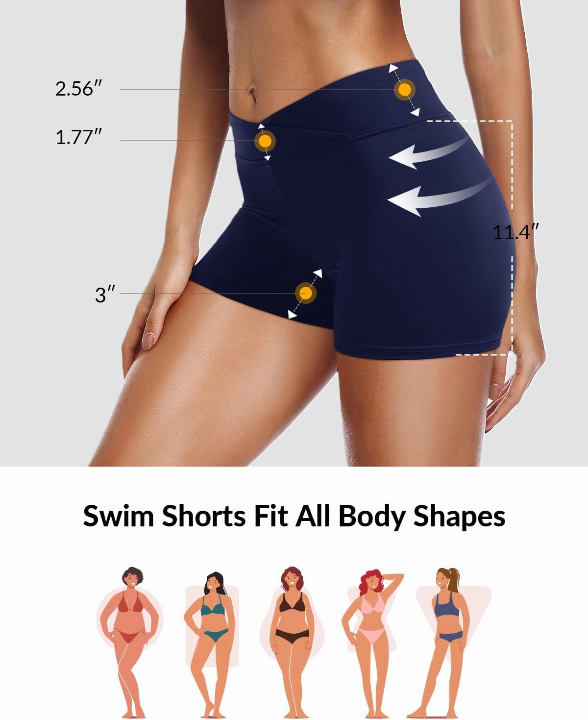 Yonique Womens Swim Shorts Bathing Suits Bottoms Swimsuit Bottoms(Available in Plus)