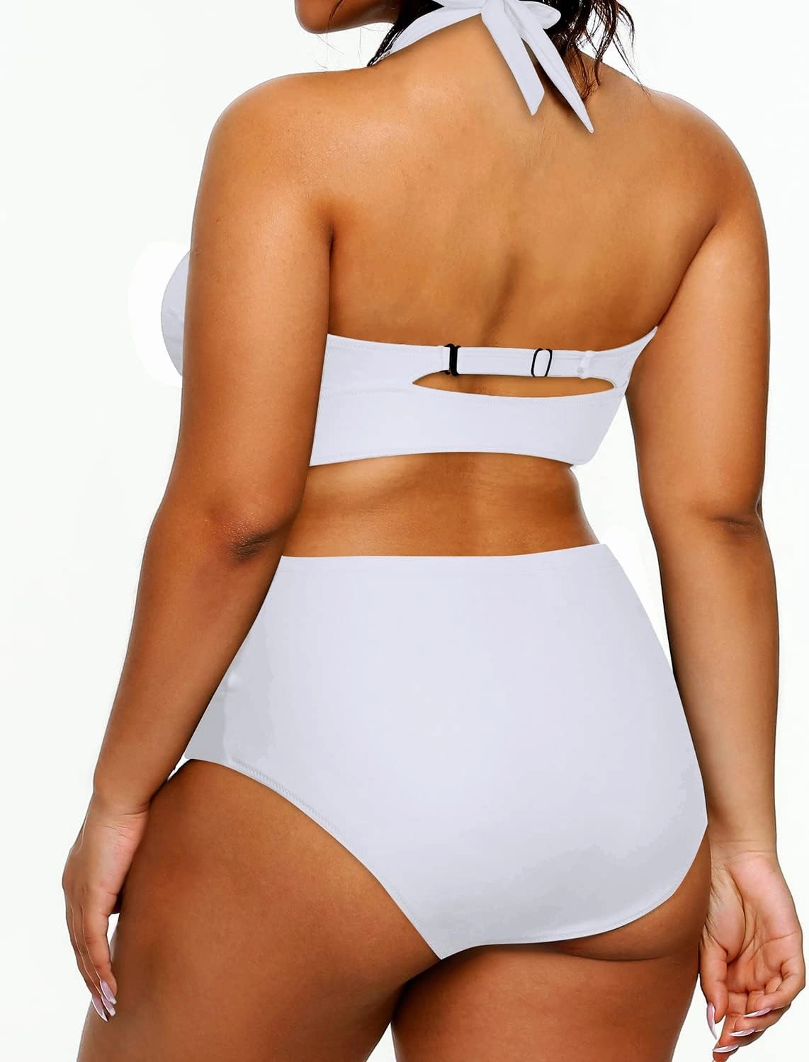 Yonique Womens Two Piece Plus Size Halter Bikini Swimsuits Tummy Control Bathing Suits High Waisted Swimwear