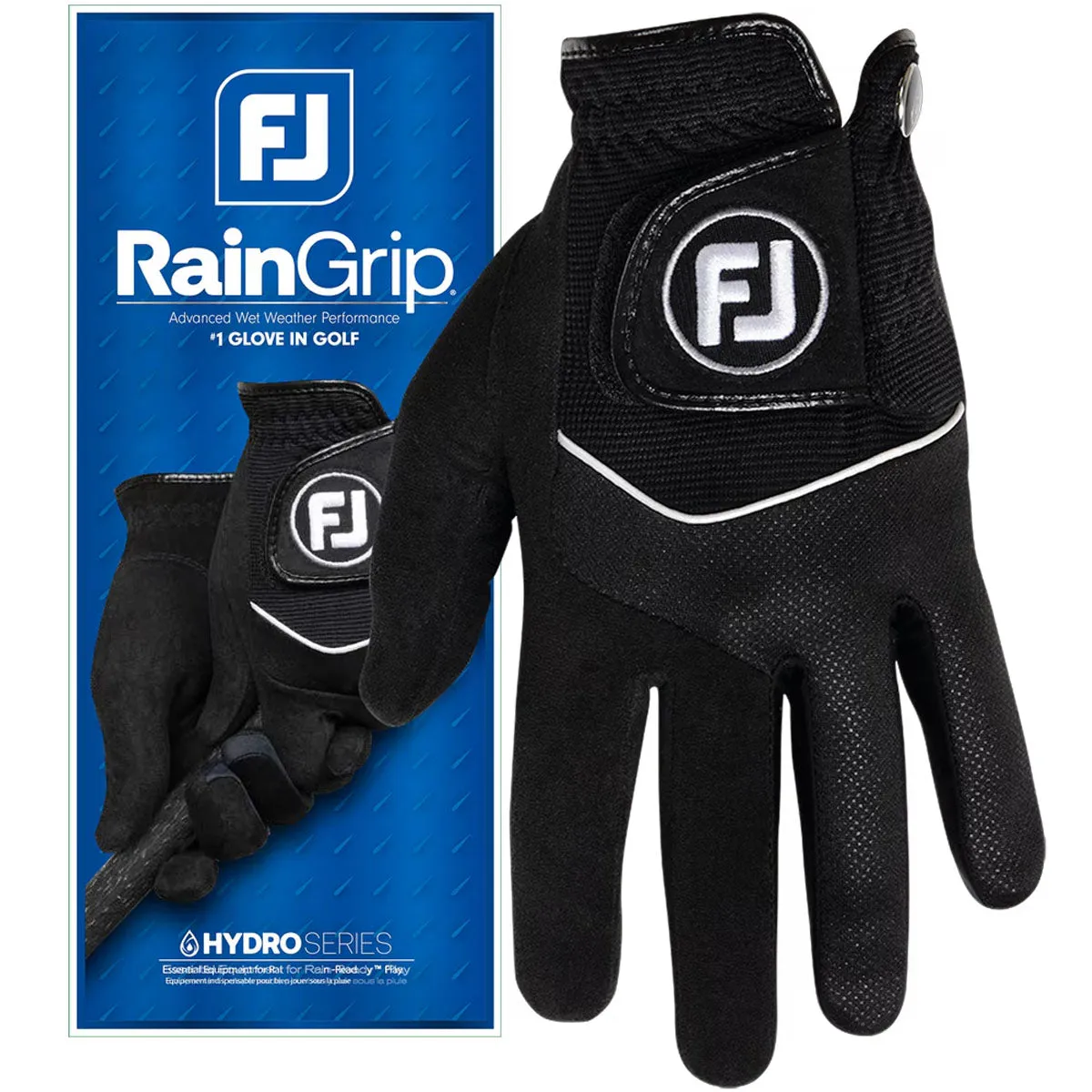 FootJoy RainGrip Golf Glove - Black, Golf training aid, FootJoy golf shoes