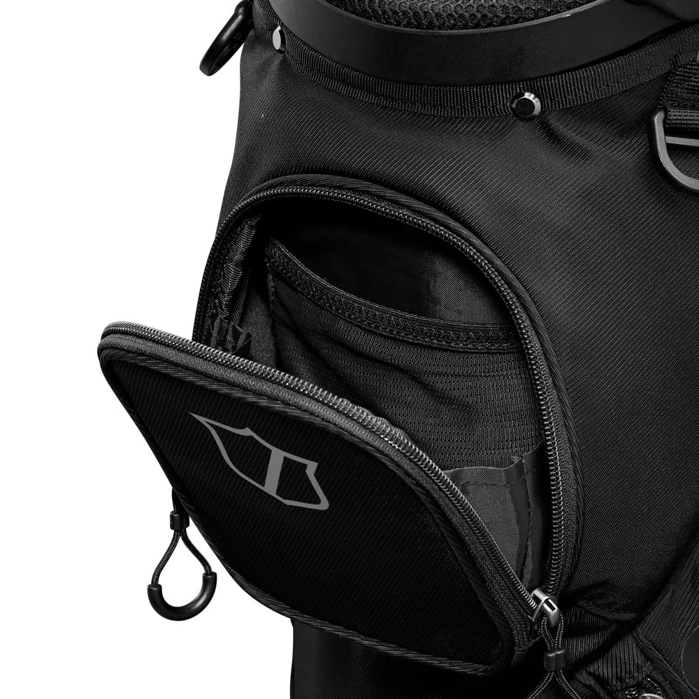 Wilson Talus Stand 14 Bag - Black/Black, Biodegradable golf balls, Golf bag cooler pocket, Golf gloves for men
