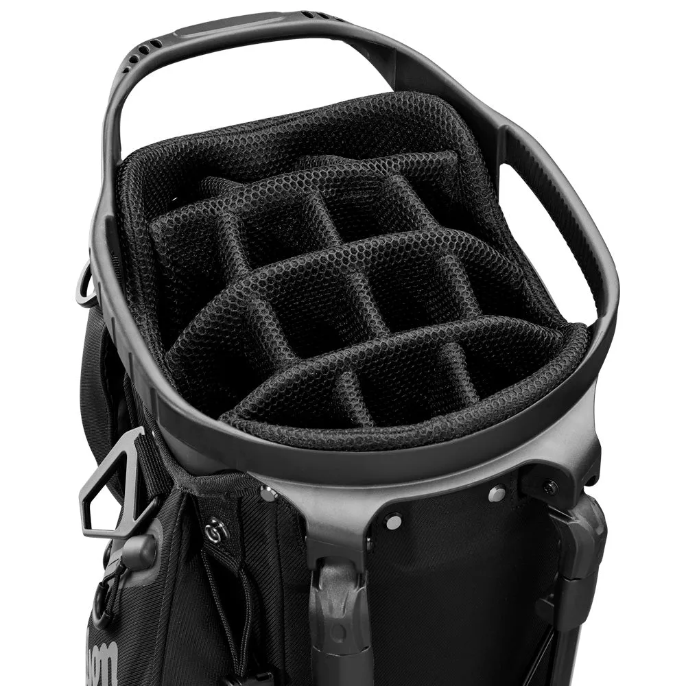 Wilson Talus Stand 14 Bag - Black/Black, UV protection golf hat, Golf club travel bag hard case