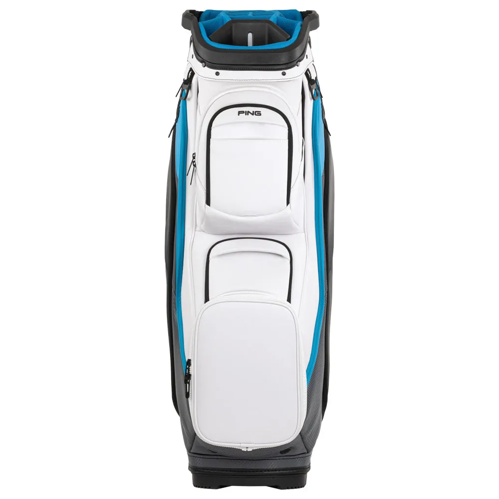 Ping DLX 244 Cart Bag - White/Dark Grey/Blue, Golf tournament gifts, Callaway Paradym irons, Golf club cleaner