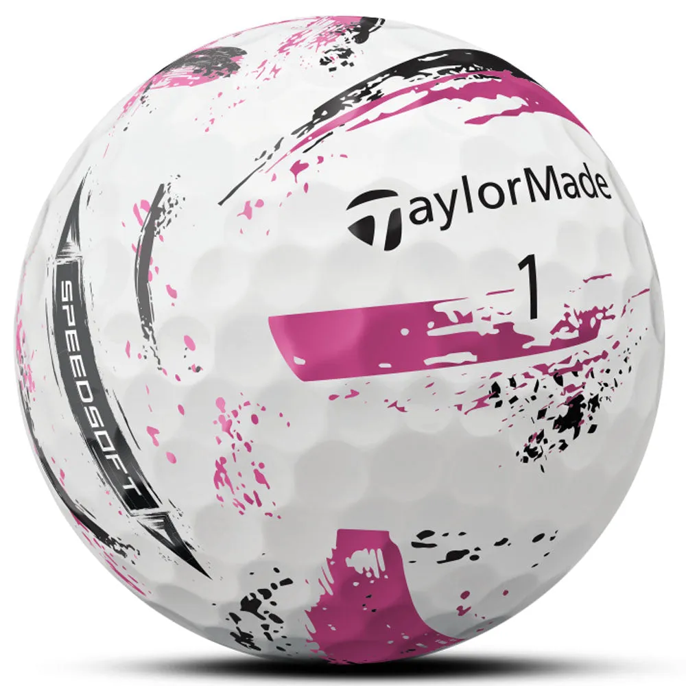 TaylorMade SpeedSoft Golf Balls - Ink Multi - 12 Pack, Golf chipping net, Golf tournament gifts, Golf ball stamp kit