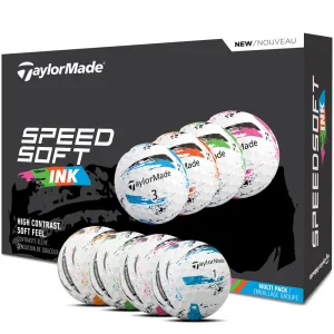 Your Top Pick TaylorMade SpeedSoft Golf Balls - Ink Multi - 12 Pack Trending Now, Lightweight golf shoes, Fingerless golf gloves