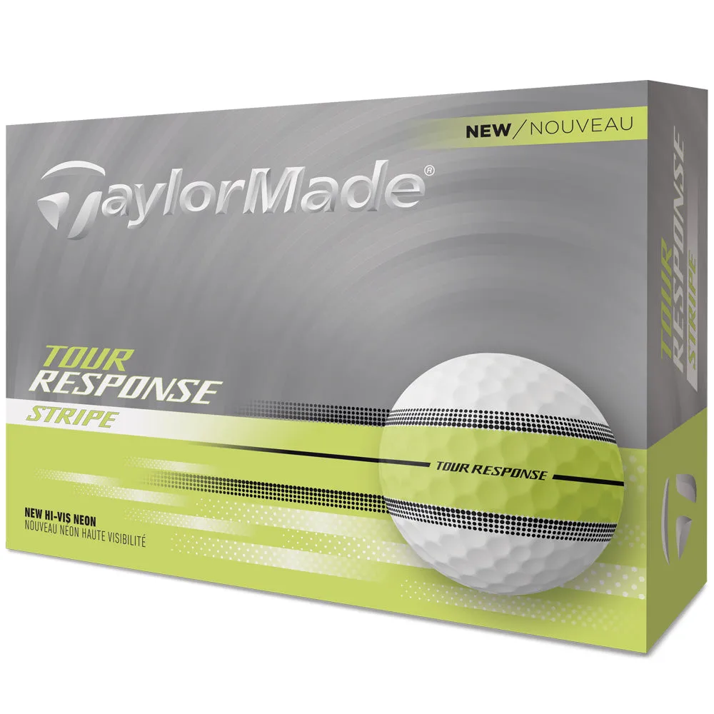 TaylorMade Tour Response Stripe Balls - Neon Yellow - 12 Pack, Wide width golf shoes