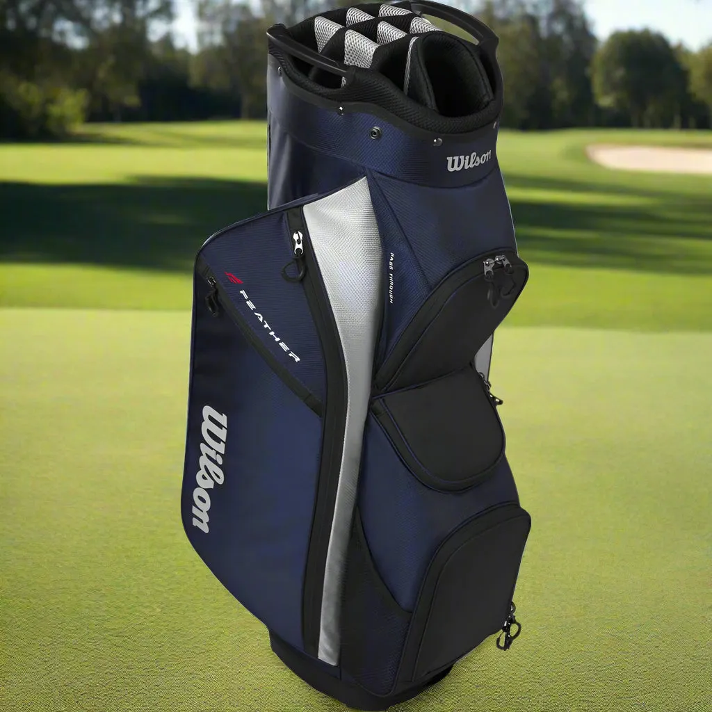 Wilson Feather Cart Bag - Navy/Silver, Golf ball stamp kit, Sustainable golf clothing