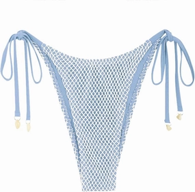 ZAFUL Bikini Bottoms for Women Fishnet Tie Side String Bathing Suit Bottoms Tanga High Cut Swimsuit Bottom