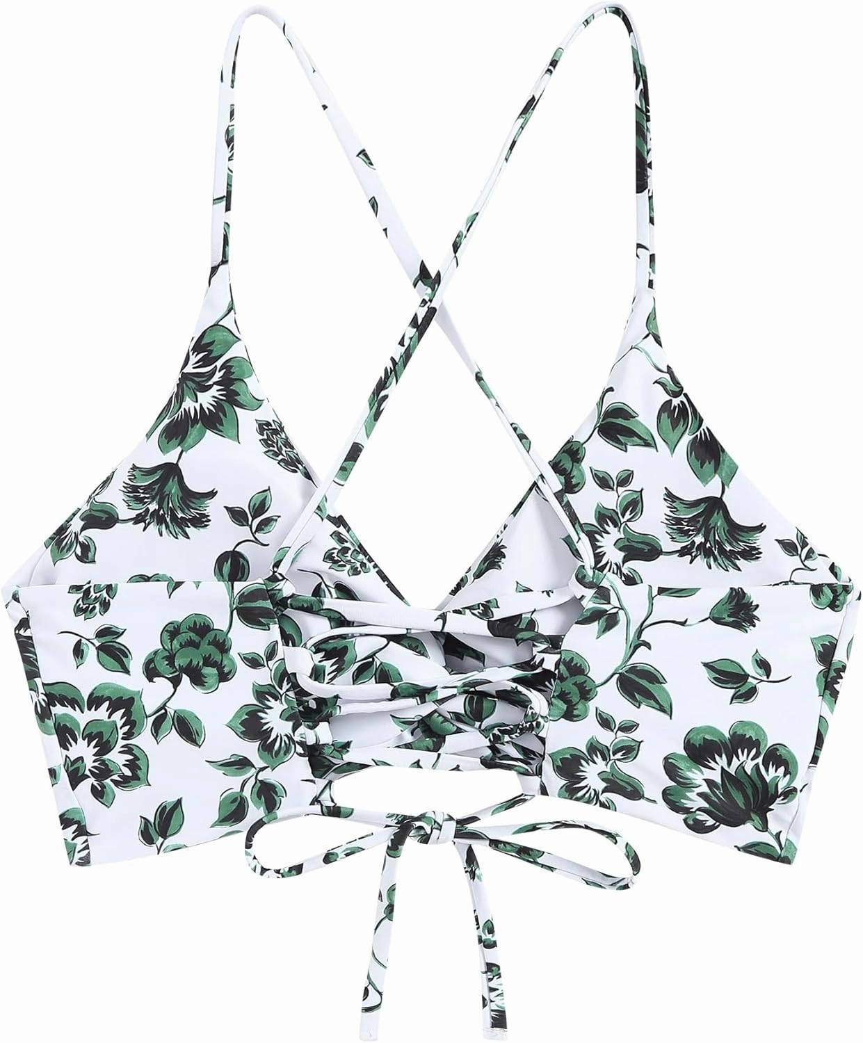 ZAFUL Bikini Tops for Women Push Up Swimsuit Top Lace Up Padded Bathing Suit Tops Twist Bikini Top Only