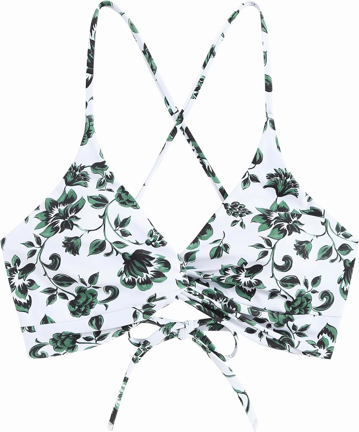 ZAFUL Bikini Tops for Women Push Up Swimsuit Top Lace Up Padded Bathing Suit Tops Twist Bikini Top Only