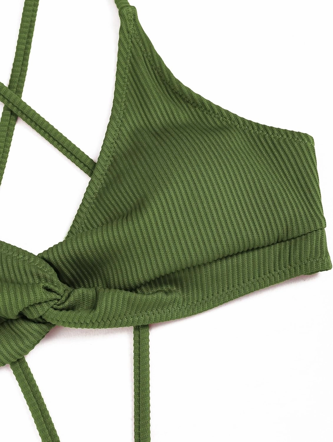 ZAFUL Women Bikini Sets Criss Cross Back Bathing Suit Knot Front Two Piece Swimwear Thong Cheeky Swimsuit Set
