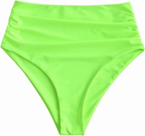 ZAFUL Women High Waisted Bikini Bottoms Ruched Swimsuit Bottom Tummy Control Bathing Suit Bottoms