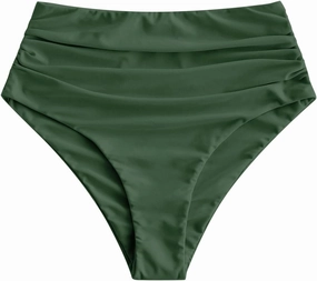 ZAFUL Women High Waisted Bikini Bottoms Ruched Swimsuit Bottom Tummy Control Bathing Suit Bottoms