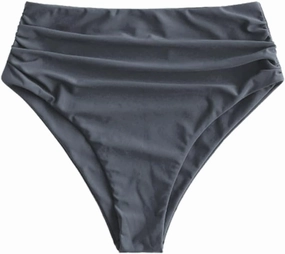 ZAFUL Women High Waisted Bikini Bottoms Ruched Swimsuit Bottom Tummy Control Bathing Suit Bottoms