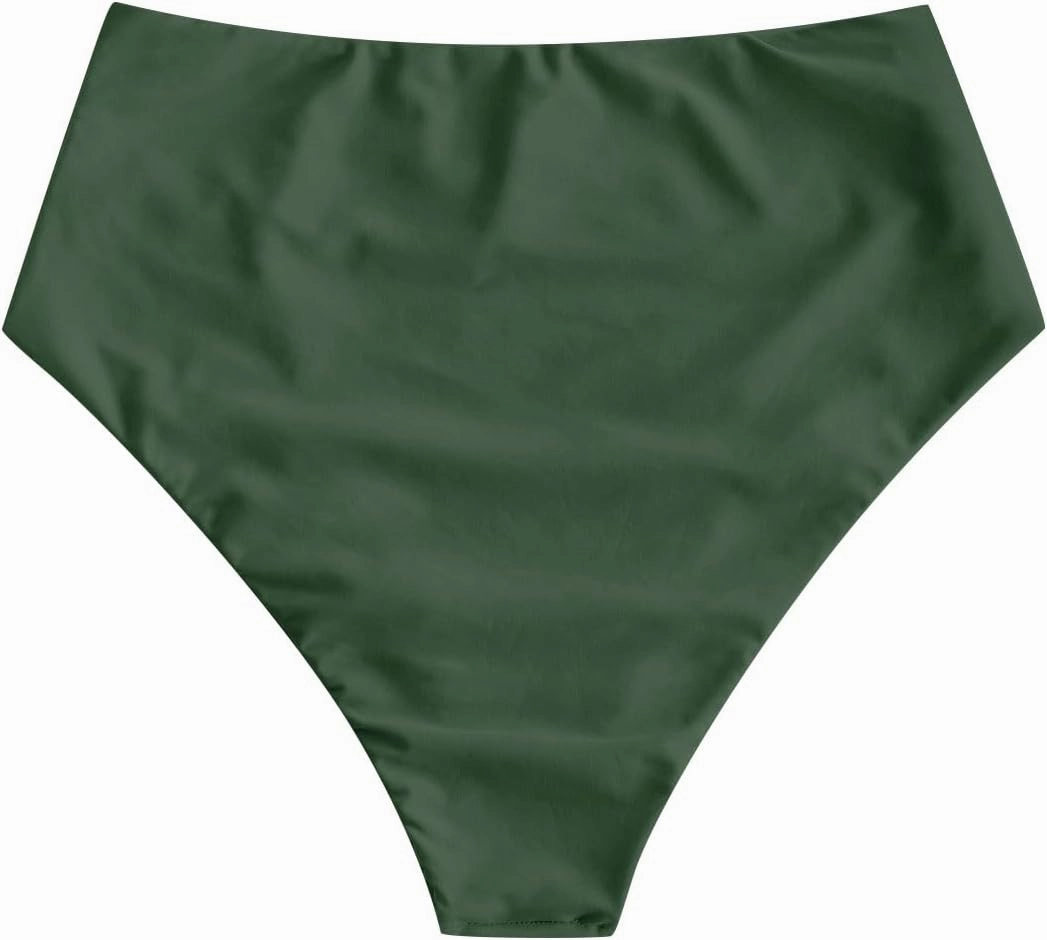 ZAFUL Women High Waisted Bikini Bottoms Ruched Swimsuit Bottom Tummy Control Bathing Suit Bottoms