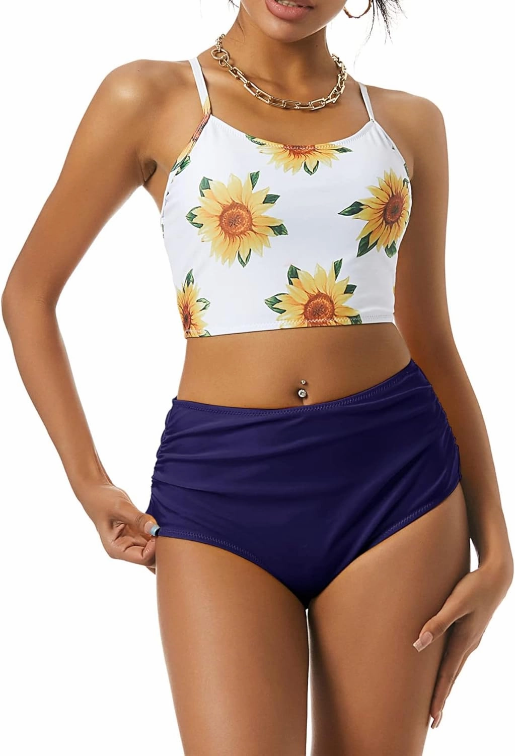 ZAFUL Women High Waisted Bikini Set Two Piece Tummy Control Wrap Swimsuit Lace Up Bathing Suit