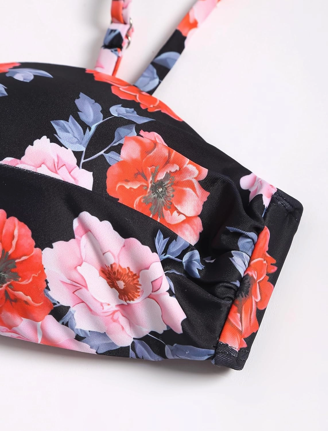 ZAFUL Women Push Up Bandeau Bikini Top Strapless Swimsuit Solid Twist Front Bathing Suits Tube Top