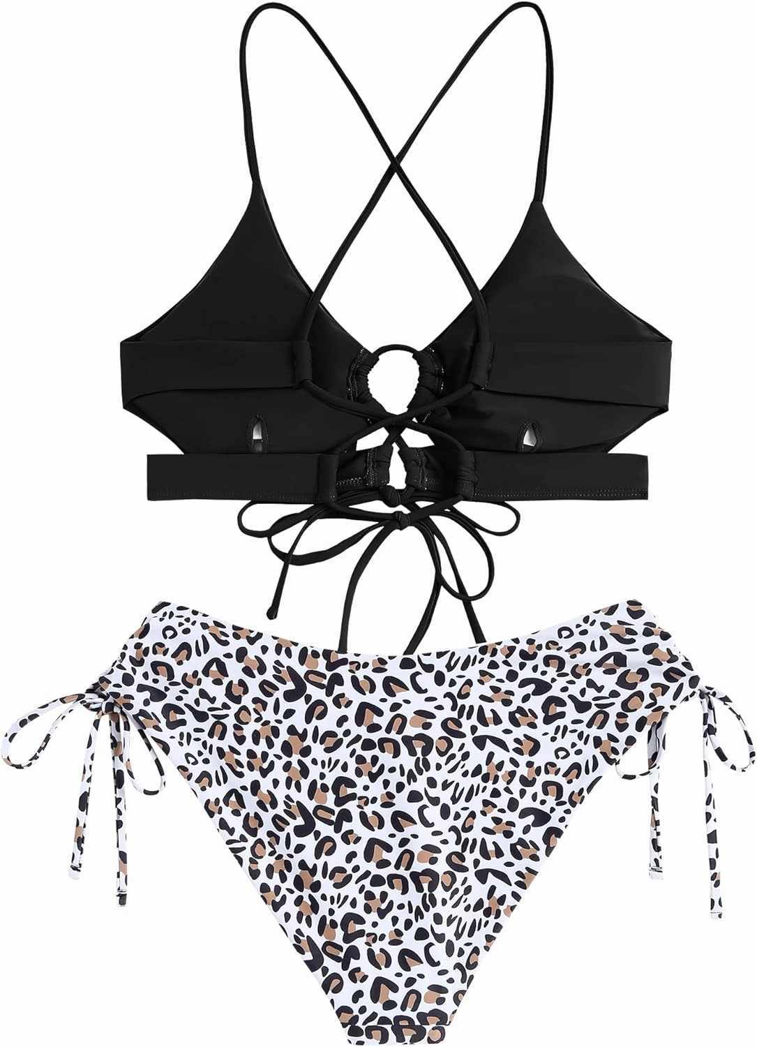 ZAFUL Women's Cheeky Bikini Set 2 Piece Sexy String High Cut Swimsuits Lace Up Tie Side Bathing Suits 2025
