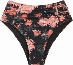 ZAFUL Women's High Waisted Bikini Bottom Tummy Control Swim Briefs Ruched Bathing Suit Vintage Tankinis Brief